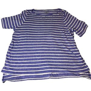 Lane Bryant striped nautical top soft cozy longline